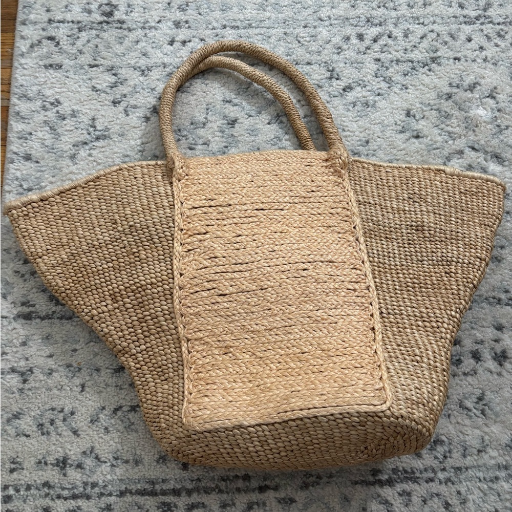 Tan Woven Tote Bag - Anthropologie X Indego Africa